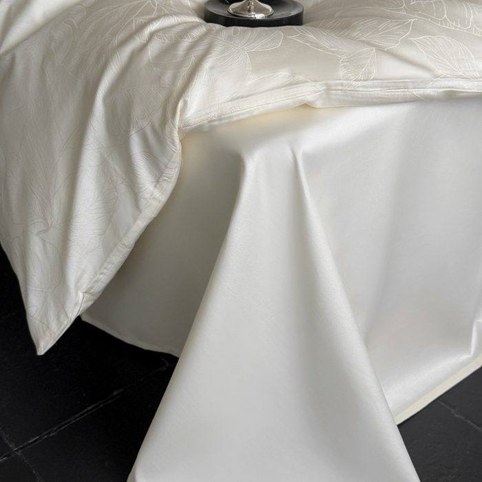 91家纺网 家纺一手货源 找家纺 鹿班家居 2025年春夏款100S长绒棉精美提花四件套-夏日暮野（标准会员-20元） 夏日暮野-白色