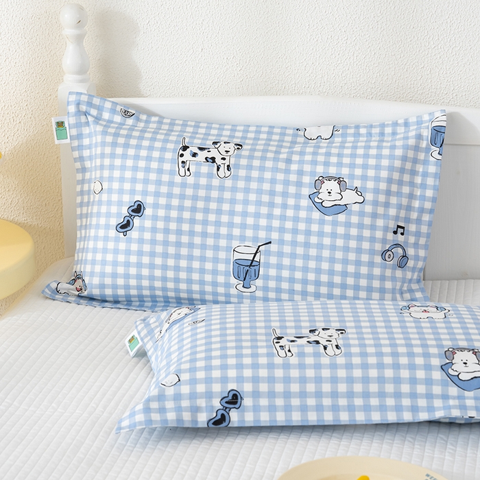 91家纺网 家纺一手货源 找家纺 良佐生活 2025新款A类高支高密全棉压线儿童枕套纯棉学生枕头套 布奇