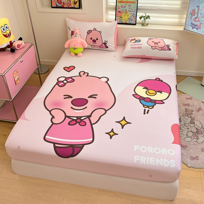 91家纺网 家纺一手货源 找家纺 金爱家 2025新款全棉大版单品波乐乐床笠 棉单品波乐乐-甜心朋友