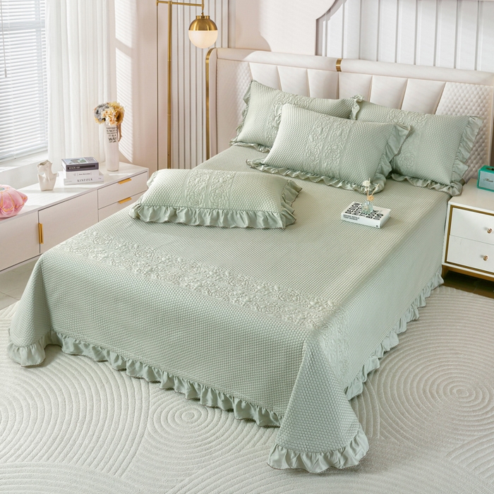 91家纺网 家纺一手货源 找家纺 OL家纺2025新款天丝床盖三件套系列-牡丹 沙滩灰