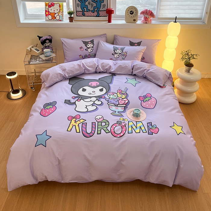 91家纺网 家纺一手货源 找家纺 （总）蓝邻家纺 2025新款全棉大版三丽鸥四件套系列