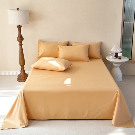 91家纺网 家纺一手货源 找家纺 期遇2025新款13374纯色全棉床单 卡其