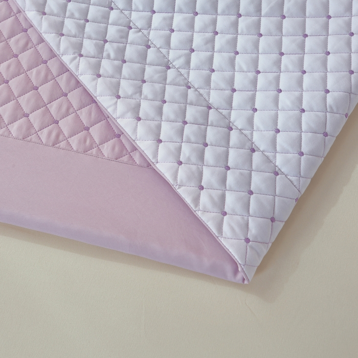 91家纺网 家纺一手货源 找家纺 OL家纺2025新款玉锦缎纯色床盖三件套-巴格莉 紫色