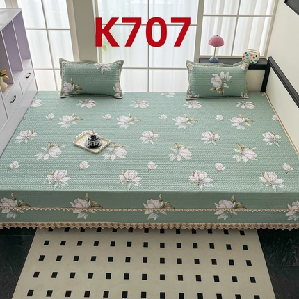手艺人家纺 2025新款带花纯棉绗缝榻榻米大炕盖榻榻米炕垫防滑炕垫榻榻米垫床盖榻榻米炕盖炕垫（K700-K723） K707