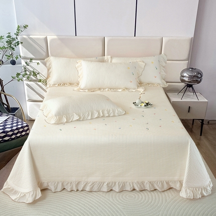 OL家纺2025新款天丝床盖三件套系列-清新交响曲 孔白米