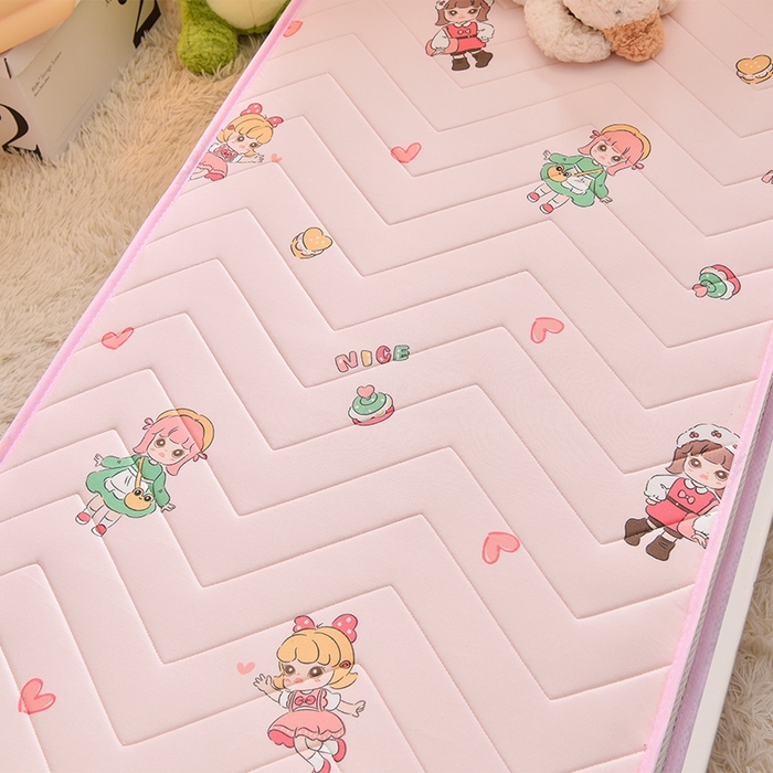 91家纺网 家纺一手货源 找家纺 嗨生活  2025年加厚针织棉乳胶床垫 幼儿园床垫 床褥 儿童床垫 立体款 甜心女孩