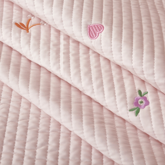 91家纺网 家纺一手货源 找家纺 OL家纺2025新款天丝床盖三件套系列-清新交响曲 肉桂粉