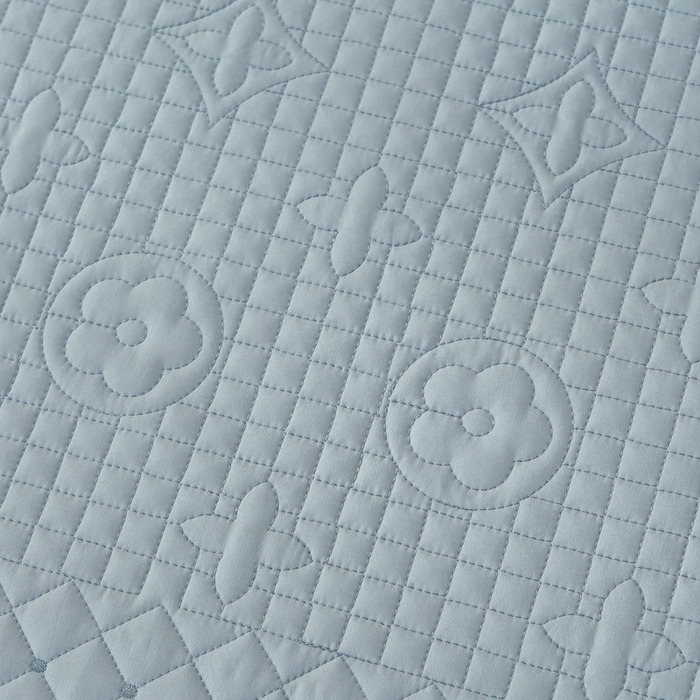 91家纺网 家纺一手货源 找家纺 OL家纺2025新款玉锦缎纯色床盖三件套-巴格莉 深蓝