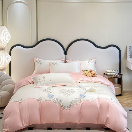 91家纺网 家纺一手货源 找家纺 （总）爱家（原缔乐家纺） 2025新款雪莲天丝四件套-卡洛琳