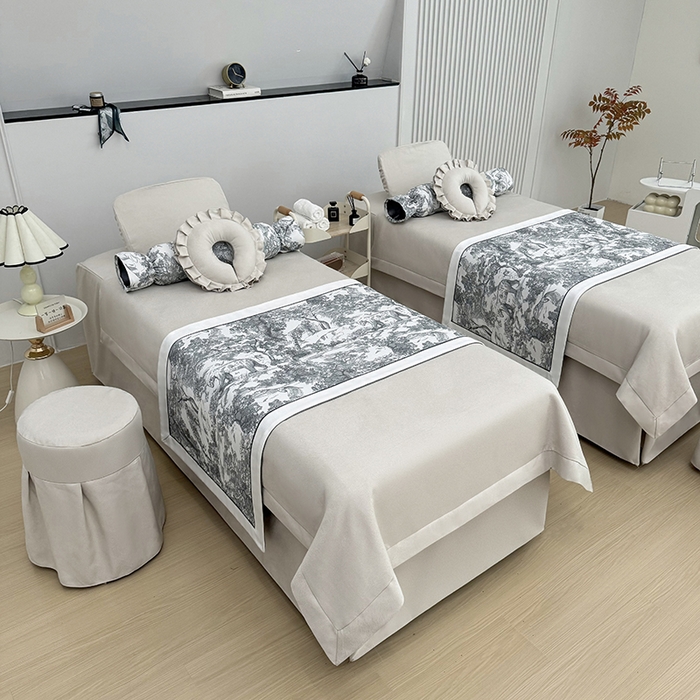 91家纺网 家纺一手货源 找家纺 莉人坊床罩2025新款高精密布料床罩-浪漫烟花 浪漫烟花米色