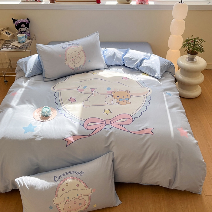 91家纺网 家纺一手货源 找家纺 蓝邻家纺 2025新款全棉大版三丽鸥四件套系列 大耳狗