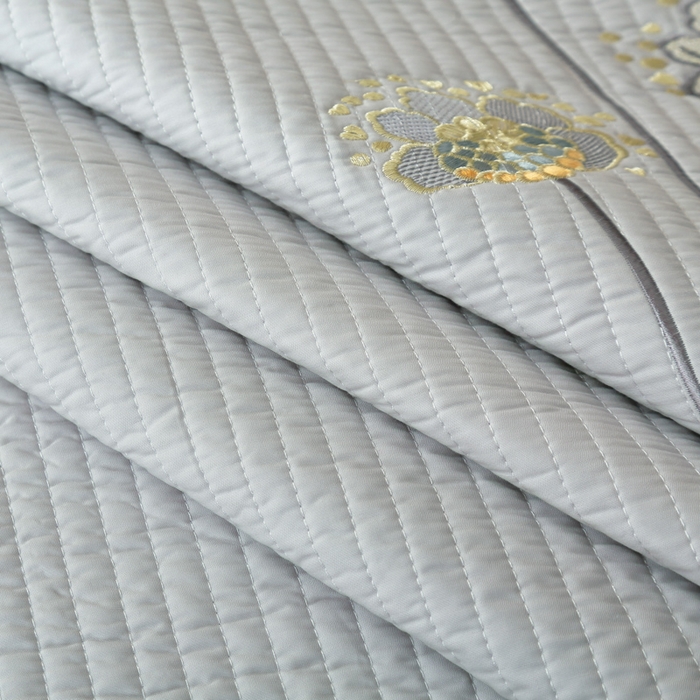 91家纺网 家纺一手货源 找家纺 OL家纺2025新款天丝床盖三件套系列-蒲公英 玛瑙灰