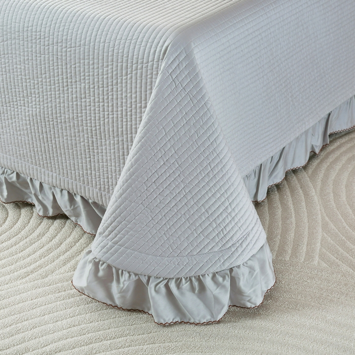 91家纺网 家纺一手货源 找家纺 OL家纺2025新款天丝床盖三件套系列-蒲公英 玛瑙灰