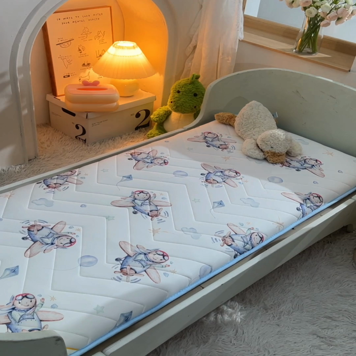 91家纺网 家纺一手货源 找家纺 嗨生活 2025年加厚针织棉乳胶床垫 幼儿园床垫 床褥 儿童床垫 单边款 太空旅行