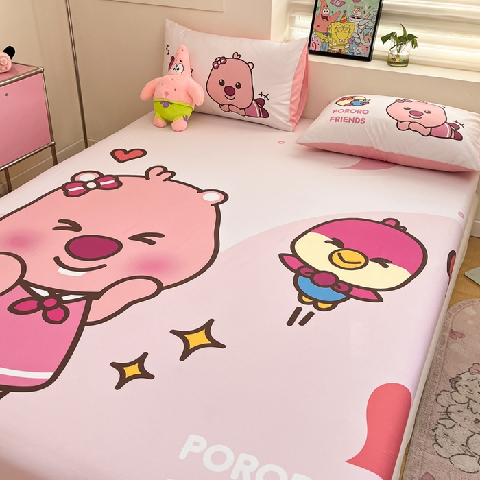 91家纺网 家纺一手货源 找家纺 金爱家 2025新款全棉大版单品波乐乐床笠 棉单品波乐乐-甜心朋友