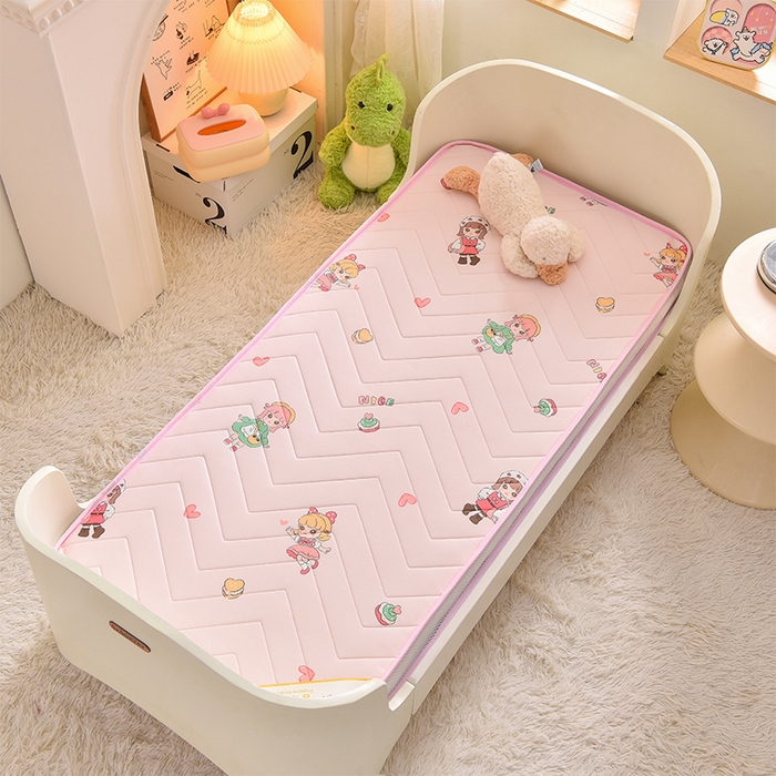 91家纺网 家纺一手货源 找家纺 嗨生活  2025年加厚针织棉乳胶床垫 幼儿园床垫 床褥 儿童床垫 立体款 甜心女孩