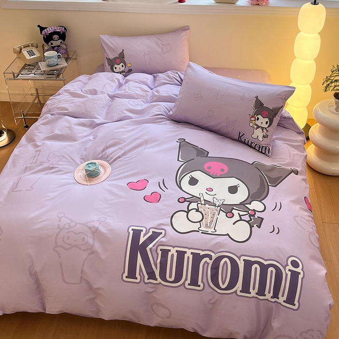 91家纺网 家纺一手货源 找家纺 蓝邻家纺 2025新款全棉大版三丽鸥四件套系列 饮料