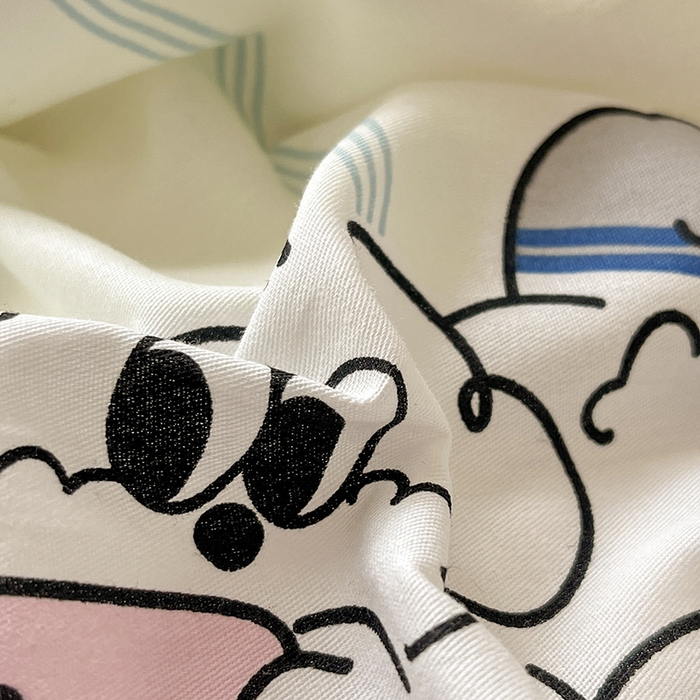 91家纺网 家纺一手货源 找家纺 慕尚家纺 2025新款全棉印花学生三件套套件 书生猫咪