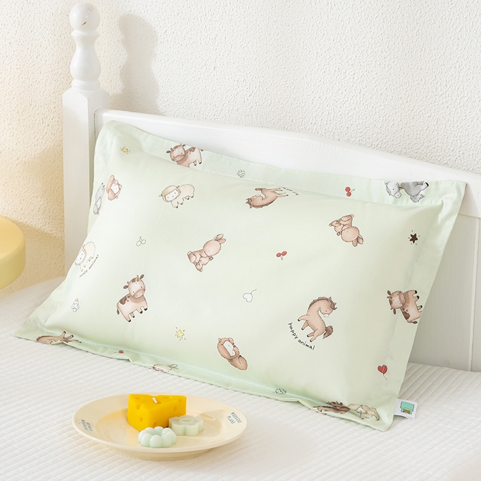 91家纺网 家纺一手货源 找家纺 良佐生活 2025新款A类高支高密全棉压线儿童枕套纯棉学生枕头套 马里奥