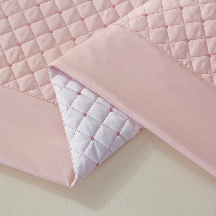 91家纺网 家纺一手货源 找家纺 OL家纺2025新款玉锦缎纯色床盖三件套-巴格莉 浅玉