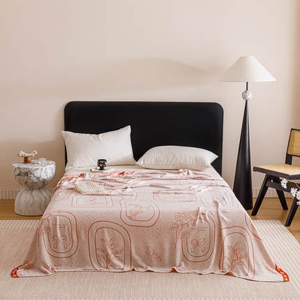 91家纺网 家纺一手货源 找家纺 （总）朴尔家纺-2025年新款柔滑竹纤维双层纱布冷感毯毛巾被