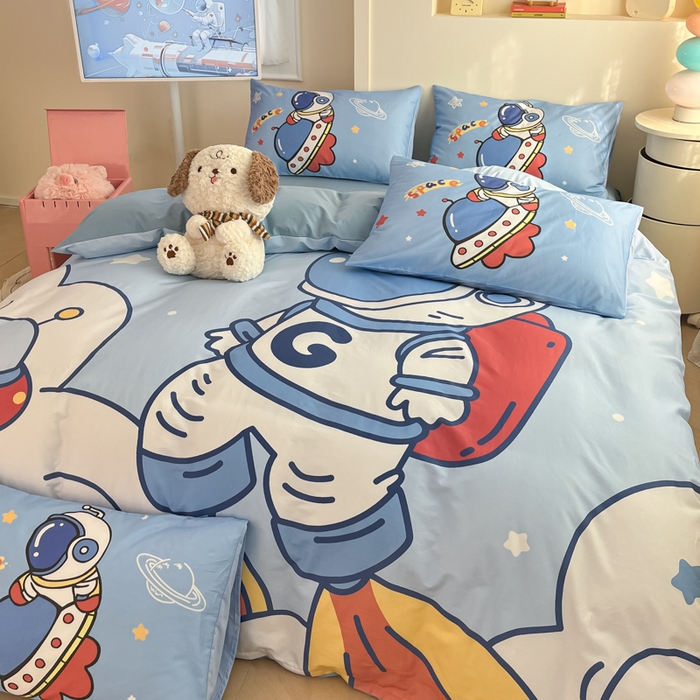 91家纺网 家纺一手货源 找家纺 （总）金爱家 2025新款太空人纯棉四件套