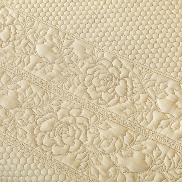 91家纺网 家纺一手货源 找家纺 OL家纺2025新款天丝床盖三件套系列-牡丹 奶茶驼