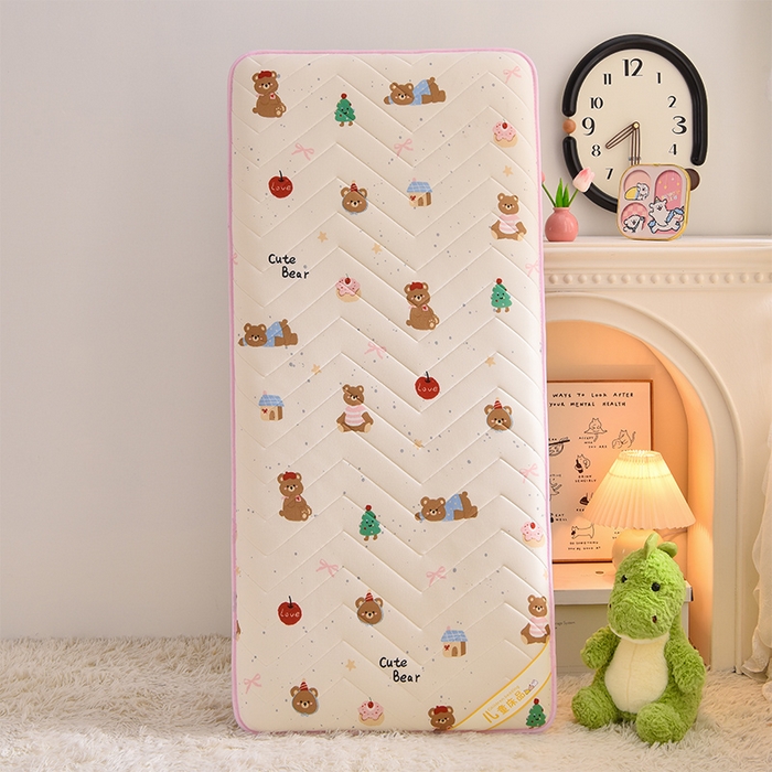 91家纺网 家纺一手货源 找家纺 嗨生活 2025年加厚针织棉乳胶床垫 幼儿园床垫 床褥 儿童床垫 单边款 甜品小熊