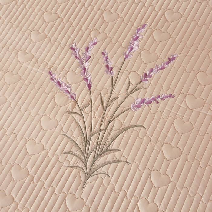 91家纺网 家纺一手货源 找家纺 OL家纺2025新款玉锦缎纯色床盖三件套-薰衣草 香槟色