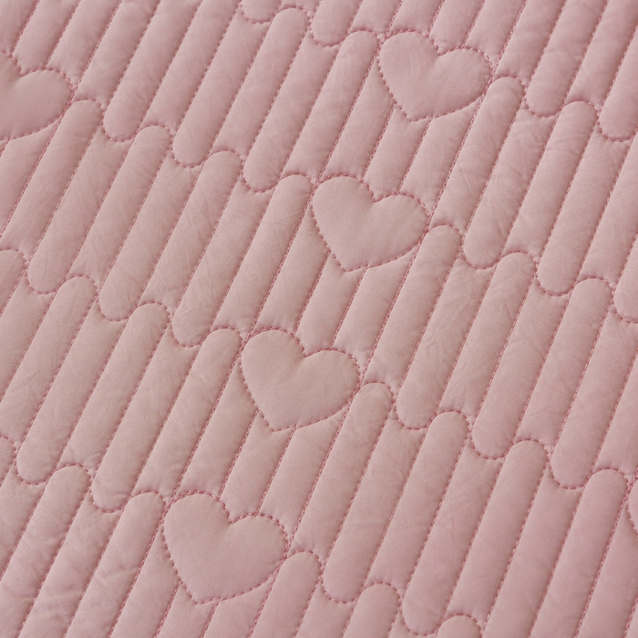 91家纺网 家纺一手货源 找家纺 OL家纺2025新款玉锦缎纯色床盖三件套-薰衣草 豆沙