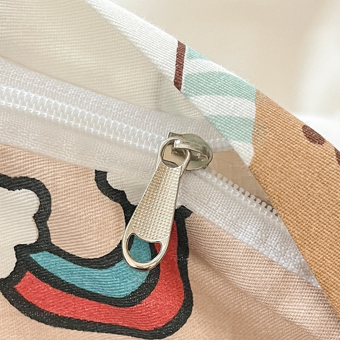 91家纺网 家纺一手货源 找家纺 慕尚家纺 2025新款全棉印花学生三件套套件 彩色爱心狗