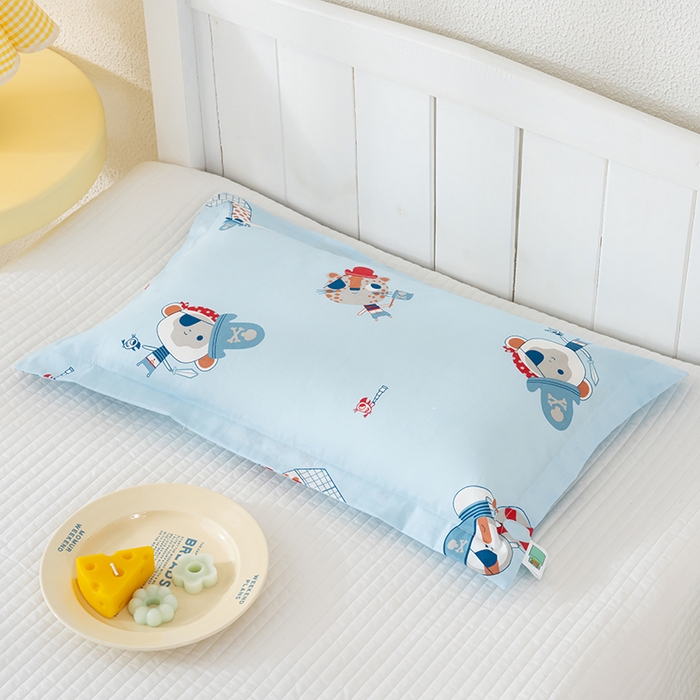 91家纺网 家纺一手货源 找家纺 良佐生活 2025新款A类高支高密全棉压线儿童枕套纯棉学生枕头套 海盗历险记