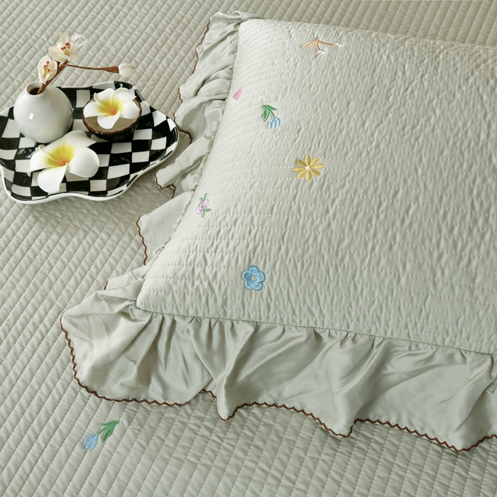 91家纺网 家纺一手货源 找家纺 OL家纺2025新款天丝床盖三件套系列-清新交响曲 沙滩灰