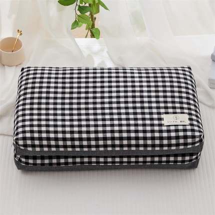 91家纺网 家纺一手货源 找家纺 （总）仁宇枕业 2025年新款新品全棉色织水洗棉良品双拼格子儿童成人全荞麦枕头枕芯