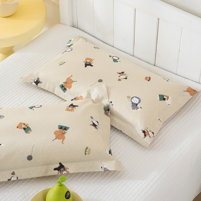 91家纺网 家纺一手货源 找家纺 良佐生活 2025新款A类高支高密全棉压线儿童枕套纯棉学生枕头套 贝塔-黄