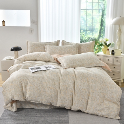 91家纺网 家纺一手货源 找家纺 （总）磨毛世家家纺 2025新款柔软舒适铂金加厚四件套