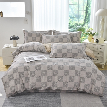 91家纺网 家纺一手货源 找家纺 （总）磨毛世家家纺 2025新款柔软舒适铂金加厚四件套