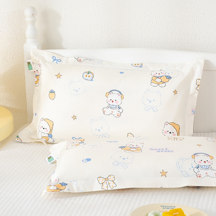 91家纺网 家纺一手货源 找家纺 良佐生活 2025新款A类高支高密全棉压线儿童枕套纯棉学生枕头套 皮皮鲁