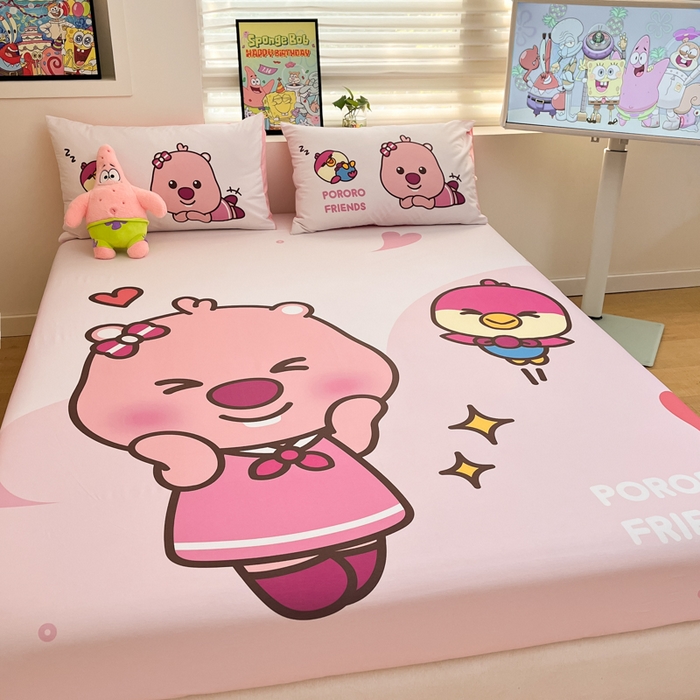 91家纺网 家纺一手货源 找家纺 金爱家 2025新款全棉大版单品波乐乐床笠 棉单品波乐乐-甜心朋友