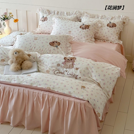 91家纺网 家纺一手货源 找家纺 （总）卡巴伦 床裙款-全棉卡通刺绣套件