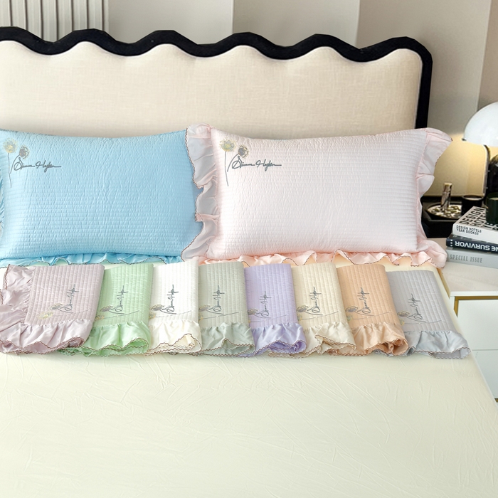 91家纺网 家纺一手货源 找家纺 OL家纺2025新款天丝床盖三件套系列-蒲公英 组合图