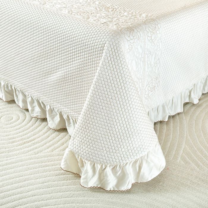 91家纺网 家纺一手货源 找家纺 OL家纺2025新款天丝床盖三件套系列-牡丹 孔白米