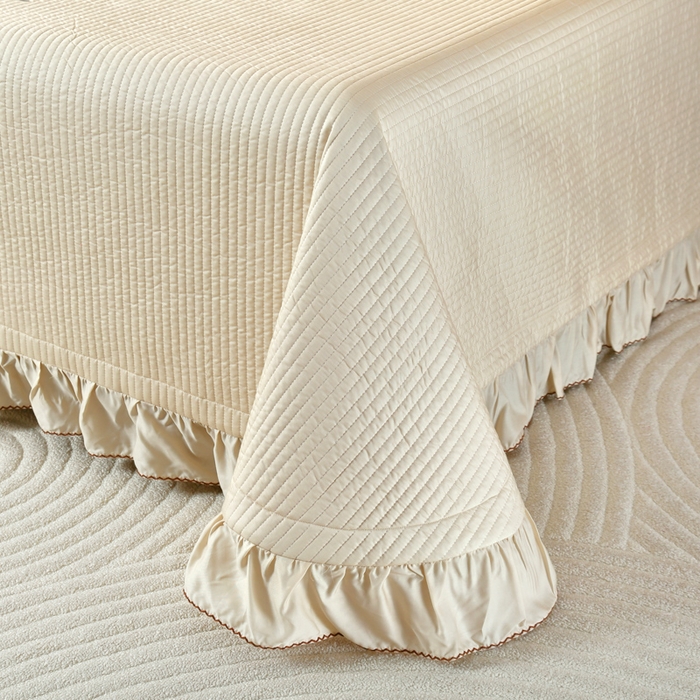 91家纺网 家纺一手货源 找家纺 OL家纺2025新款天丝床盖三件套系列-蒲公英 奶茶驼