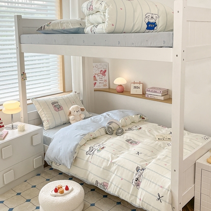 91家纺网 家纺一手货源 找家纺 （总）慕尚家纺 2025新款全棉印花学生三件套套件