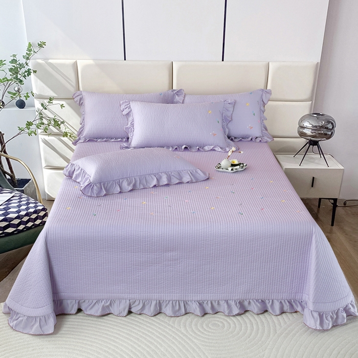 91家纺网 家纺一手货源 找家纺 OL家纺2025新款天丝床盖三件套系列-清新交响曲 薰衣紫