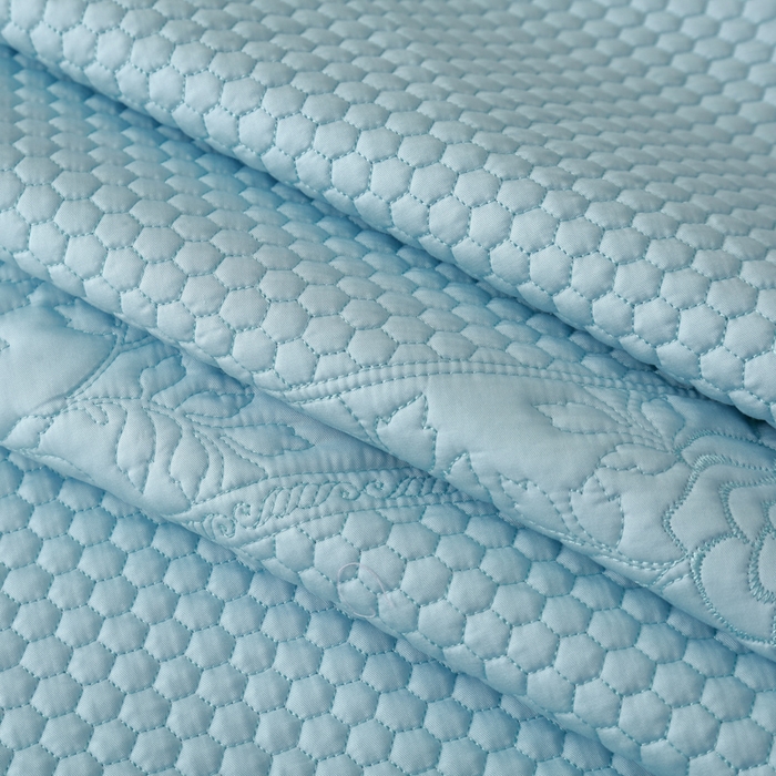 91家纺网 家纺一手货源 找家纺 OL家纺2025新款天丝床盖三件套系列-牡丹 秋波蓝