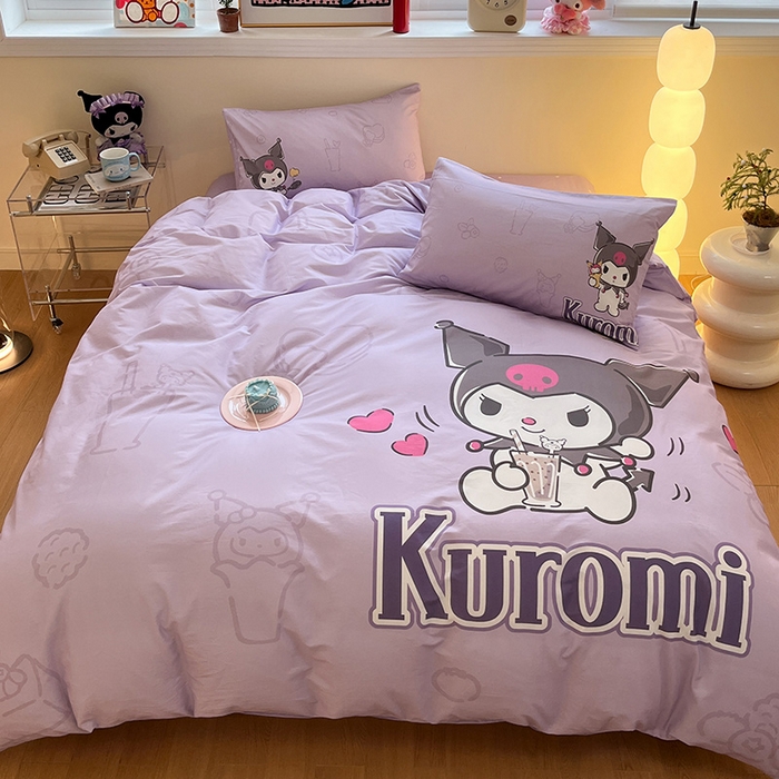 91家纺网 家纺一手货源 找家纺 蓝邻家纺 2025新款全棉大版三丽鸥四件套系列 饮料