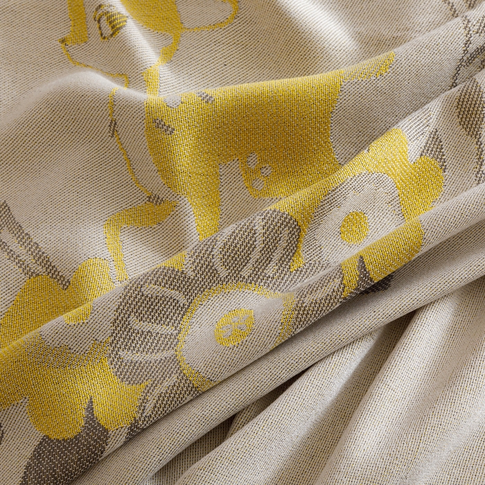 91家纺网 家纺一手货源 找家纺 朴尔家纺-2025年新款柔滑竹纤维双层纱布冷感毯毛巾被 若花镜-黄