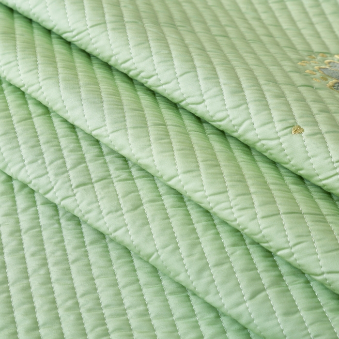 91家纺网 家纺一手货源 找家纺 OL家纺2025新款天丝床盖三件套系列-蒲公英 苹果绿