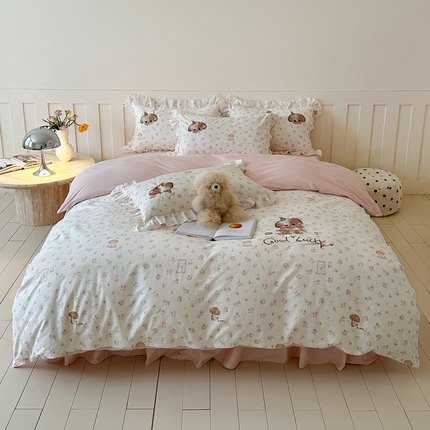 卡巴伦 床裙款-全棉卡通刺绣套件 花涧梦